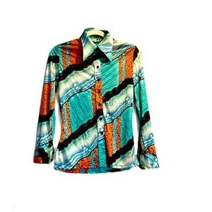 Vintage 1970s Hukapoo Disco Blouse Men’s “Large”